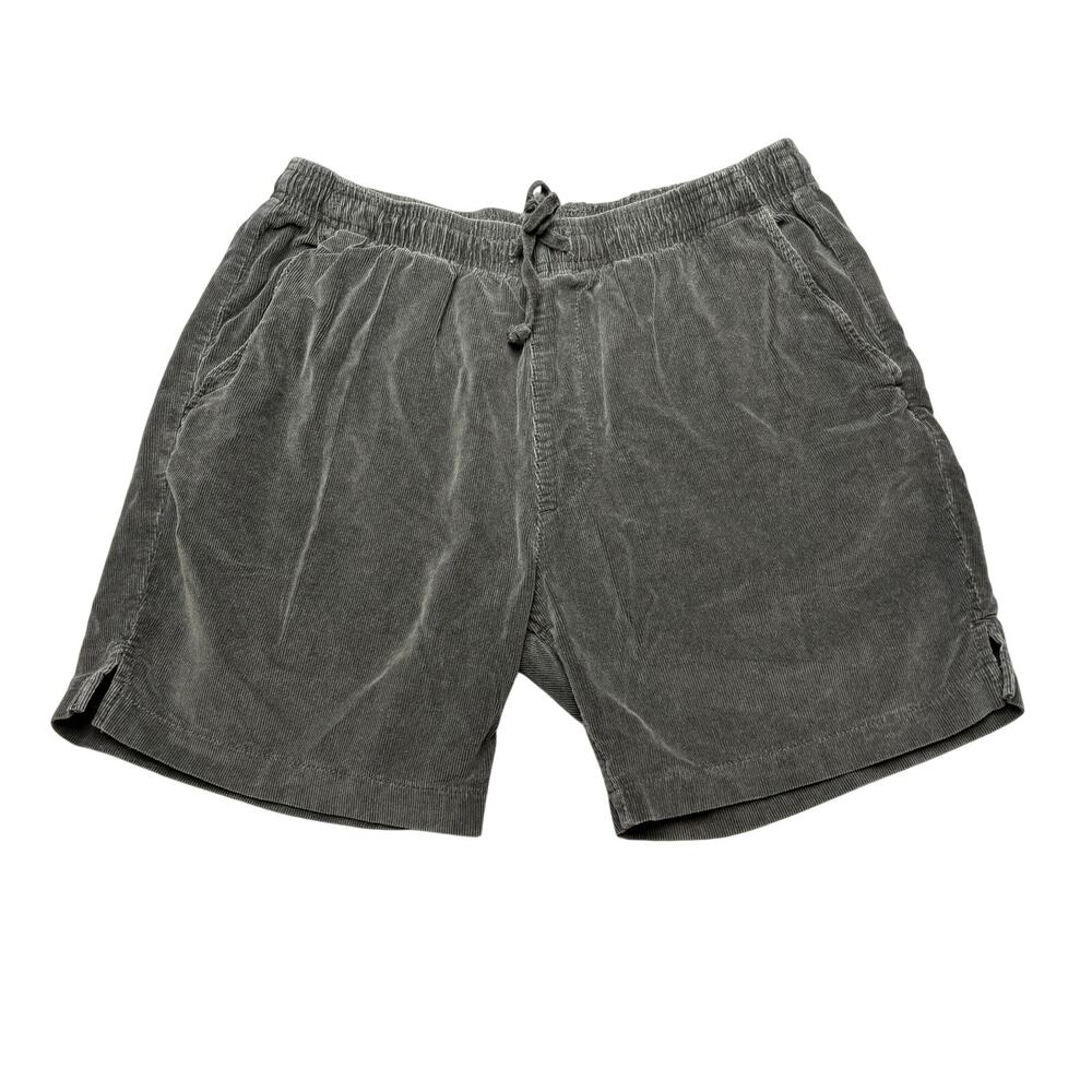 SKU Save Khaki United Corduroy Easy 6" Shorts Men's Large Flat Front Chino Gray